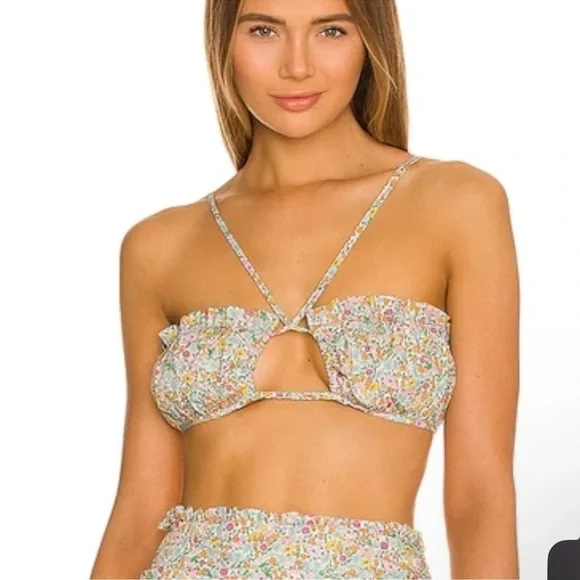 NWT For Love and Lemons Raleigh Crop Top Floral Small - Picture 2 of 2